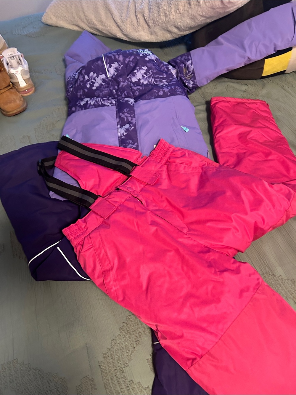 George Purple Jacket with Pink Snow Pants Set